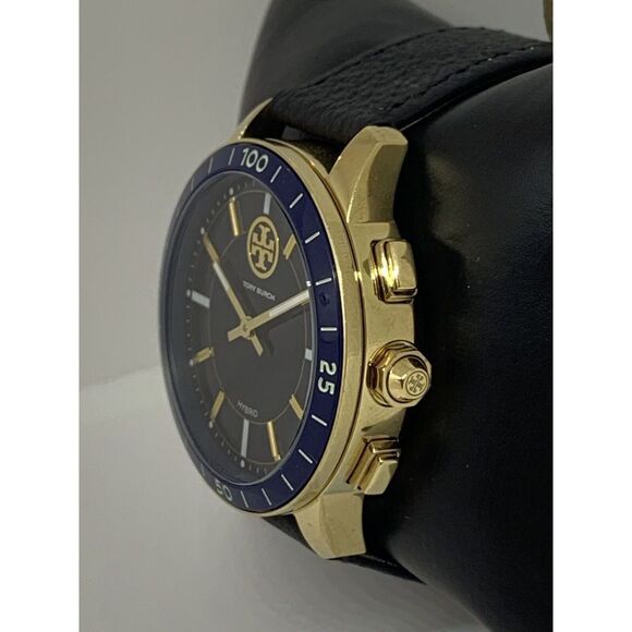 Tori Burch TBT1201 Men\'s Brown Leather Analog Dial Hybrid Watch Custom Band LW94 main image 9